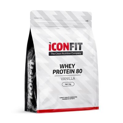 ICONFIT Whey Protein 80 ar vaniļas garšu pulveris 1kg