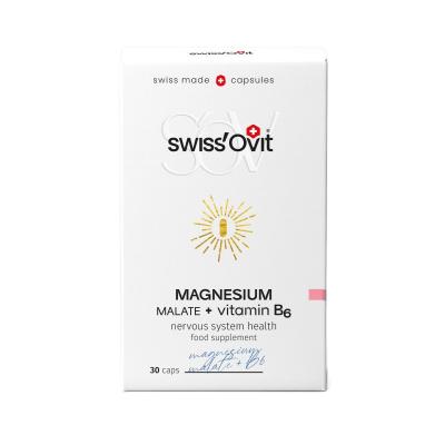 SWISS OVIT Magnesium Malate + vitamin B6 kapsulas N30