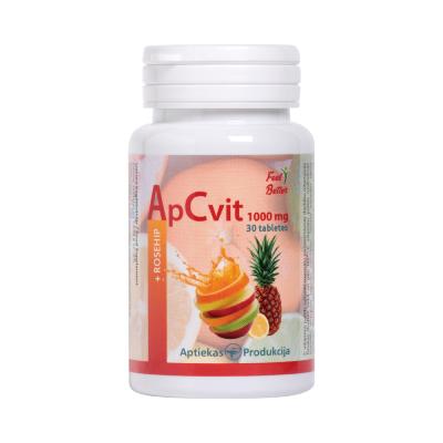 ApC vit. 1000mg ar Mežrozīšu ekstraktu tabletes N30