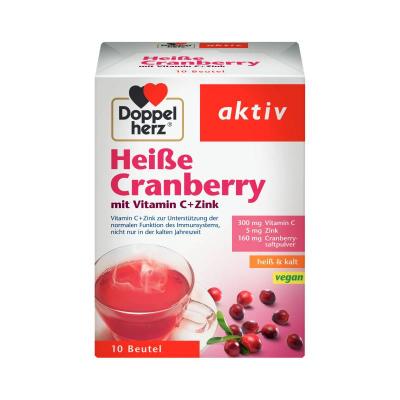 DOPPELHERZ Aktiv Heise Dzērvene ar C vit.+Cinks karstais dzēriens pulveris N10