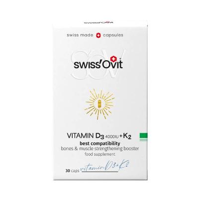 SWISS OVIT D3 4000SV+K2 vit. kapsulas N30