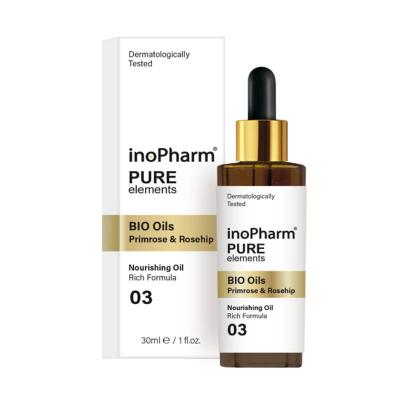INOPHARM Pure Elements Bio Oils Primrose & Rosehip sejas eļļa 30ml