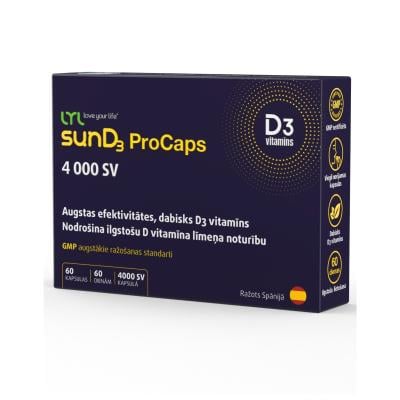 LYL sunD3 ProCaps 4000 SV, kapsulas, N60