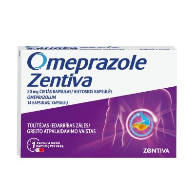 OMEPRAZOLE Zentiva 20mg cietās kapsulas N14