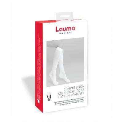 LAUMA MEDICAL Cotton Comfort Medicīniskās kompresijas pusgarās zeķes AD204 baltas,izm.42-44 1.Ccl