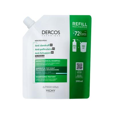VICHY Dercos pretblaugznu šampūns normāliem un taukainiem matiem Refill 390ml