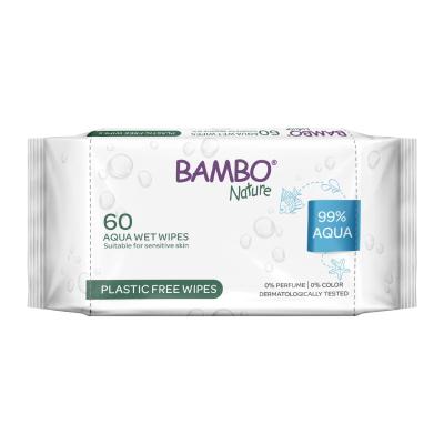 BAMBO NATURE mitrās salvetes bērniem, 99 % ūdens N60