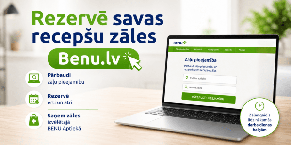 Rezervējiet savas recepšu zāles Benu.lv