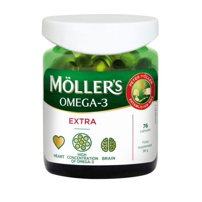 Möller’s Omega-3 Extra kapsulas N76