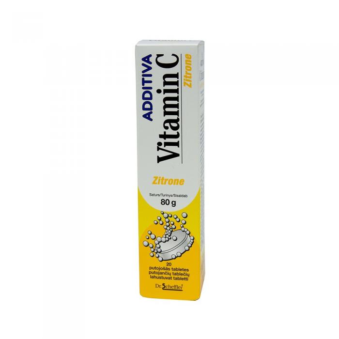 ADDITIVA Vitamin C Zitrone 1000mg C vitamīns N20
