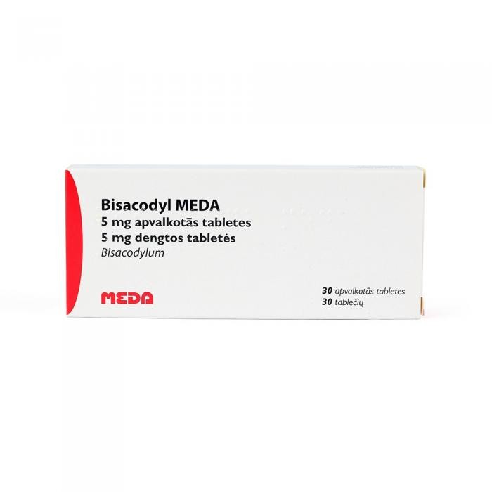 BISACODYL 5mg apvalkotās tabletes N30   
