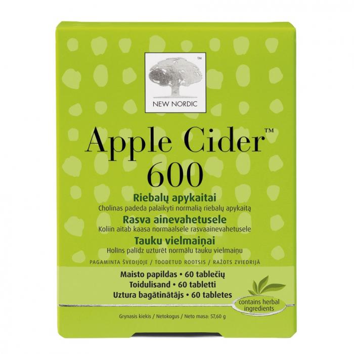NEW NORDIC Apple Cider 600mg tabletes N60