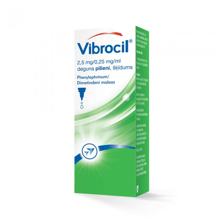 Vibrocil 2,5mg/0,25mg/ml deguna pilieni, šķīdums, 15 ml N1