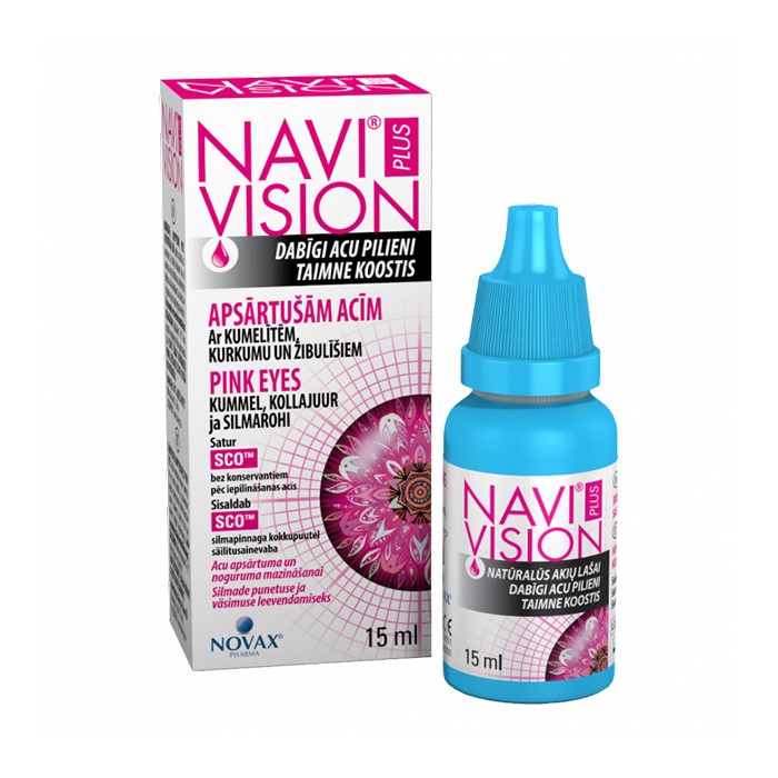 NAVI® VISION PLUS APSĀRTUŠĀM ACĪM acu pilieni 15 ml