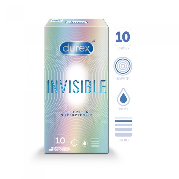 DUREX Invisible Extra Sensivite prezervatīvi N10