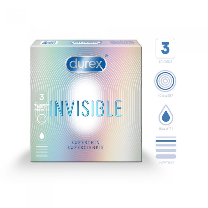 DUREX Invisible Extra Sensivite prezervatīvi N3