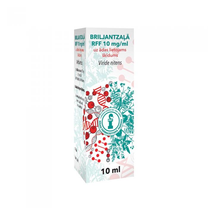 Briljantzaļā RFF 10 mg/ml uz ādas lietojams šķīdums 10 ml