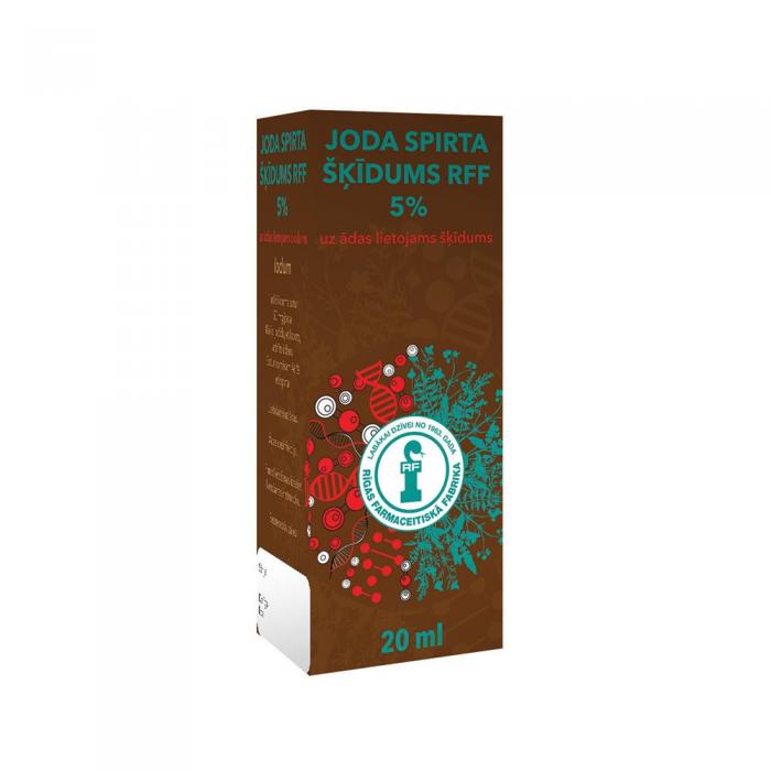 Joda spirta šķīdums RFF 5% 20 ml (tikai ārīgai lietošanai)