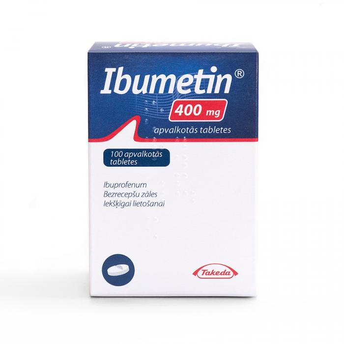Ibumetin 400 mg apvalkotās tabletes N100