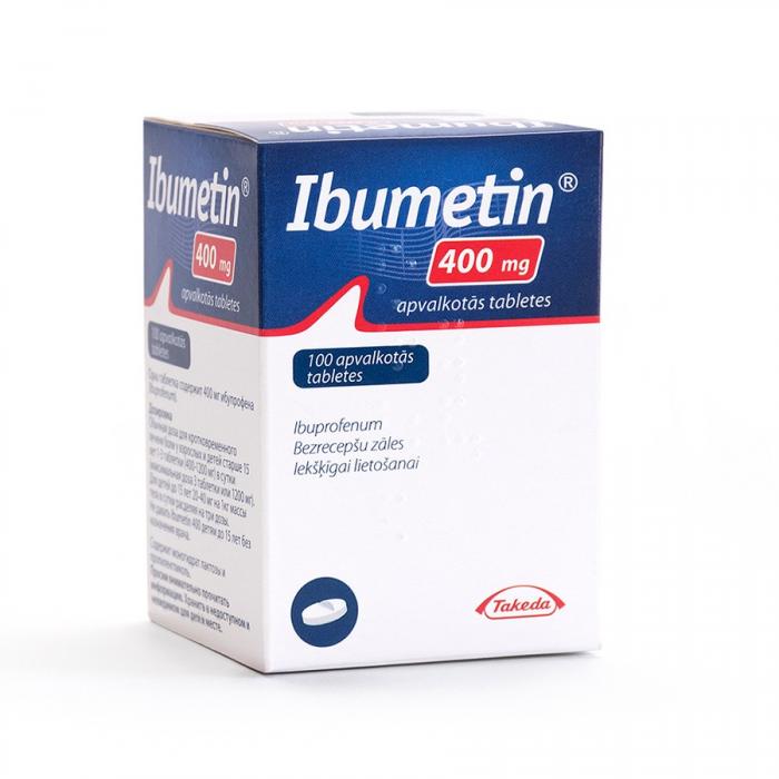 Ibumetin 400 mg apvalkotās tabletes N100