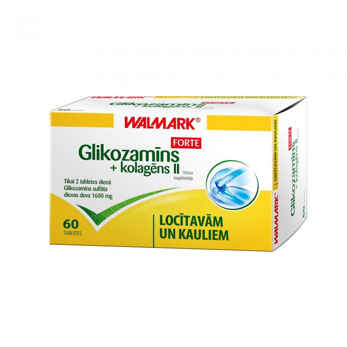 WALMARK GLIKOZAMĪNS FORTE +KOLAGĒNS II tabletes N60