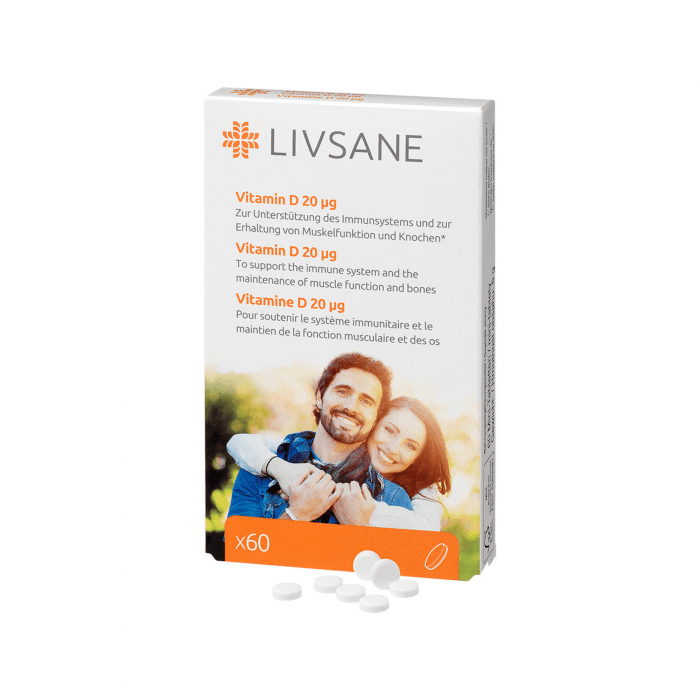 LIVSANE D vitamīns 20MCG tabletes N60