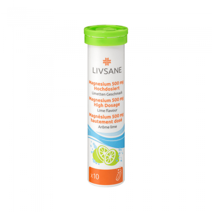 LIVSANE Augstas devas šķīstošais magnijs 500 mg tabletes N20