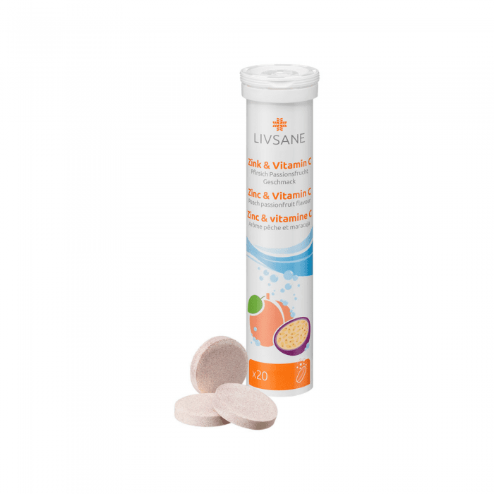 LIVSANE C vitamīns + cinks  putojošās tabletes N20