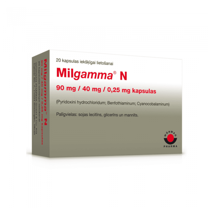Milgamma N 90mg/40mg/0,25 mg kapsulas N20