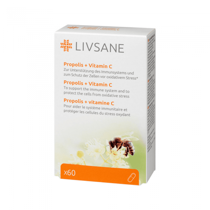 LIVSANE Propolis + C vitamīns kapsulas N60