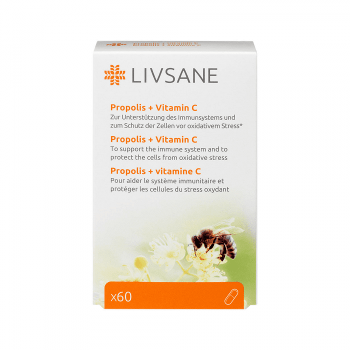 LIVSANE Propolis + C vitamīns kapsulas N60