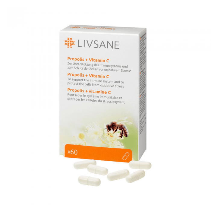 LIVSANE Propolis + C vitamīns kapsulas N60