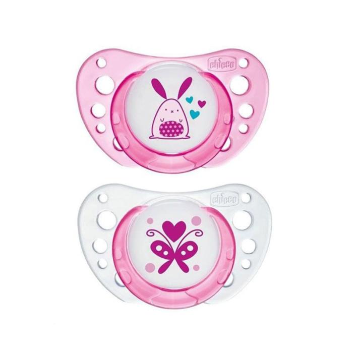 Chicco māneklīši Physio Air, rozā krāsā, lateksa, 2 gab, 0-6M+