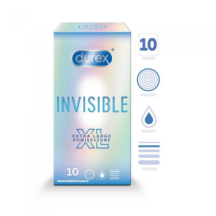 DUREX Invisible XL prezervatīvi N10 