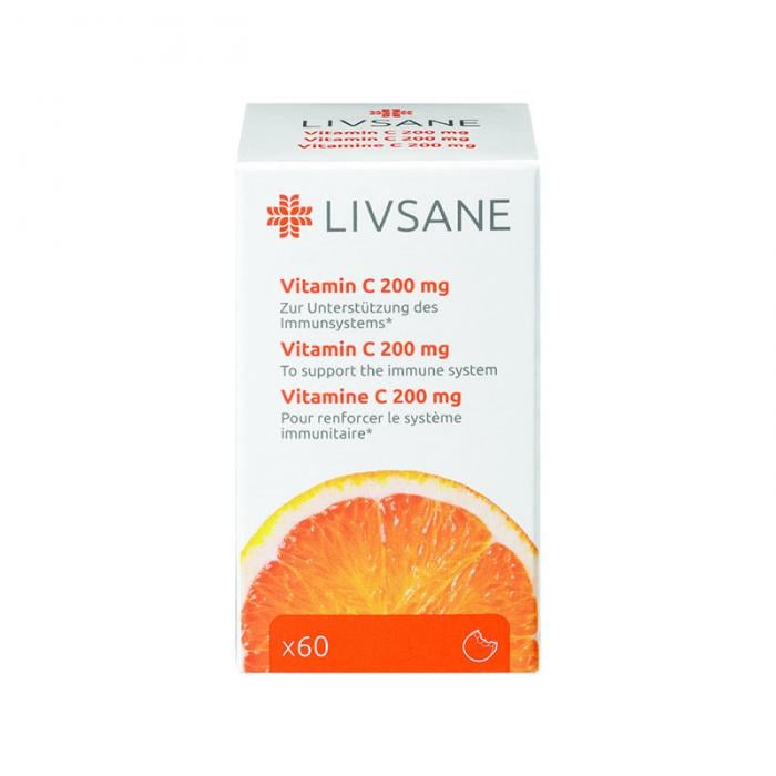 LIVSANE C vitamīns 200mg tabletes košļājamās N60 