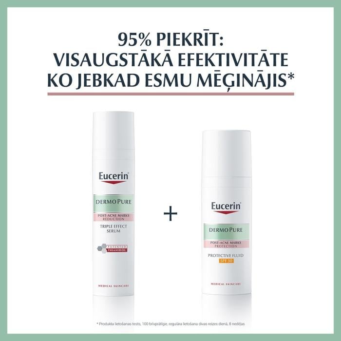 EUCERIN DermoPure Triple Effect Serum ādas toņa izmaiņu samazināšanai pēc aknes, 40 ml
