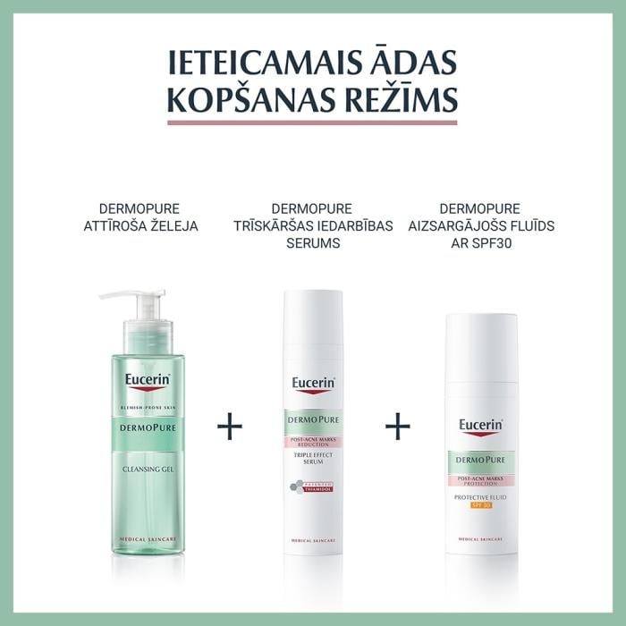 EUCERIN DermoPure Triple Effect Serum ādas toņa izmaiņu samazināšanai pēc aknes, 40 ml