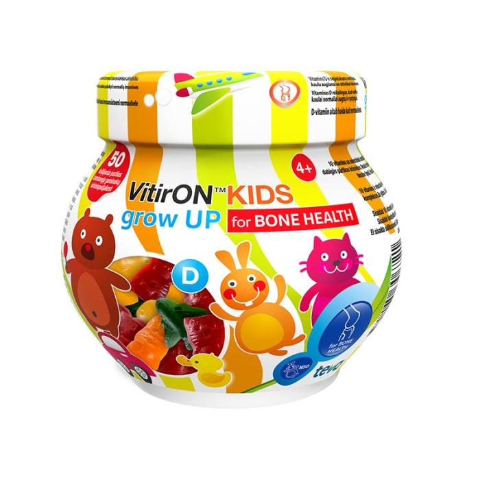 VitirON™ KIDS grow UP for BONE HEALTH košļājamās pastilas N50