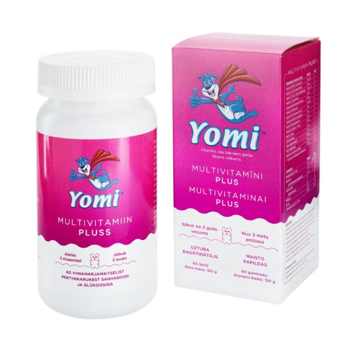 YOMI Multivitamīni Plus košļājamās pastilas N60