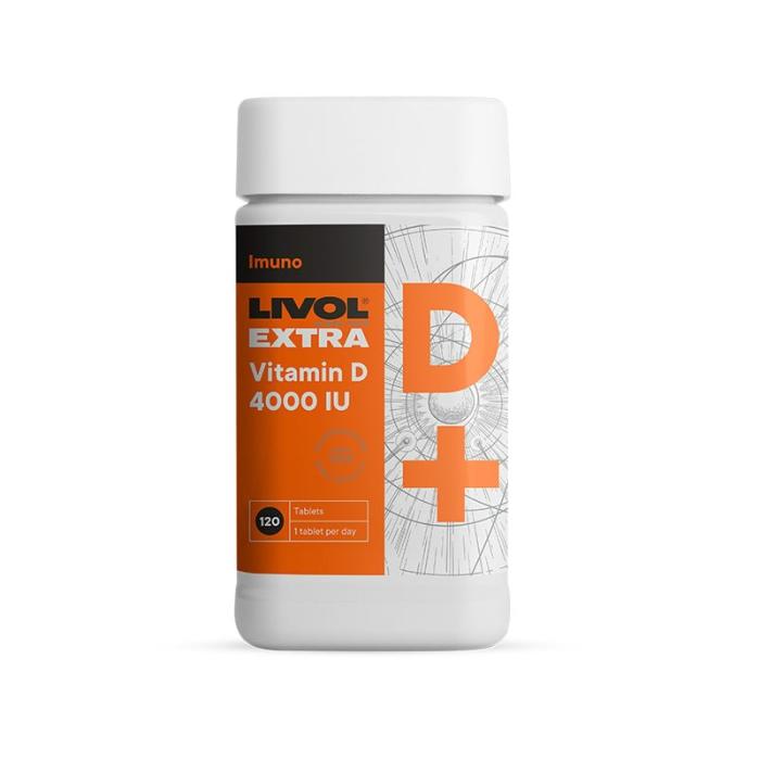 LIVOL EXTRA D vitamīns 4000 tabletes N120