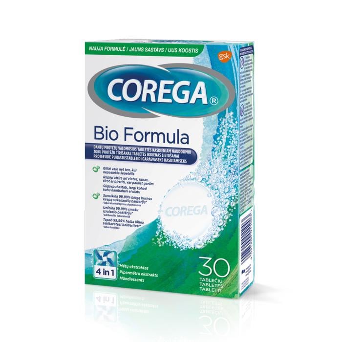 COREGA BIO-FORMULA, tabletes 4 in 1 zobu protēžu tīrīšanai, N30