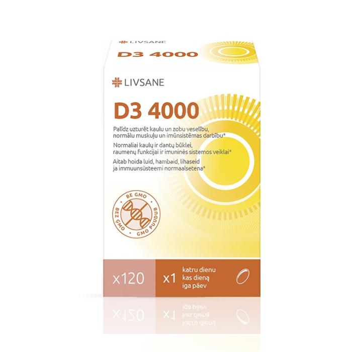 LIVSANE D3 4000 kapsulas N120 