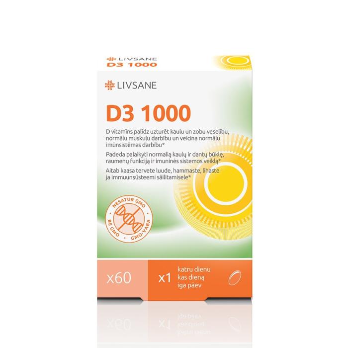 LIVSANE D3 1000 SV kapsulas N60