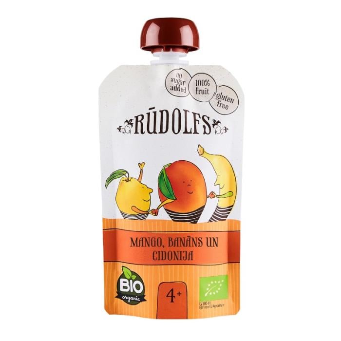 Rūdolfs BIO Mango, banānu, cidoniju biezenis 4+ DP 110g