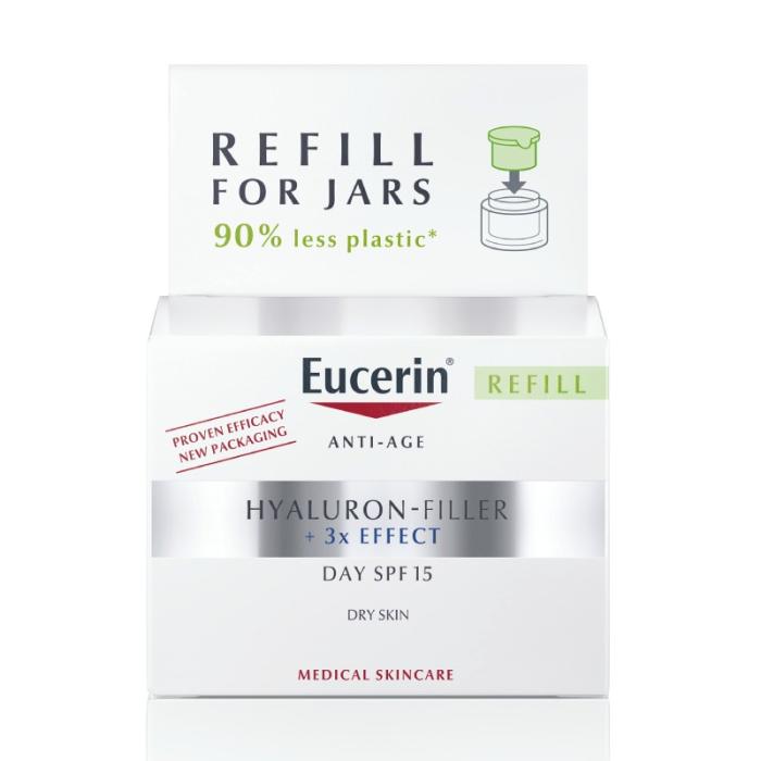 EUCERIN Hyaluron-Filler dienas krēma SPF15 sausai ādai uzpildes iepakojums 50 ml