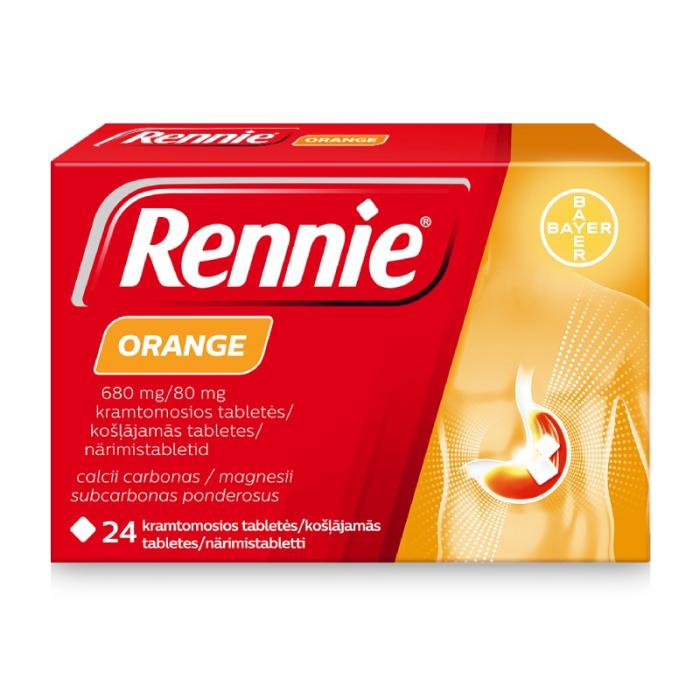 RENNIE Orange 680 mg/80 mg košļājamās tabletes N24