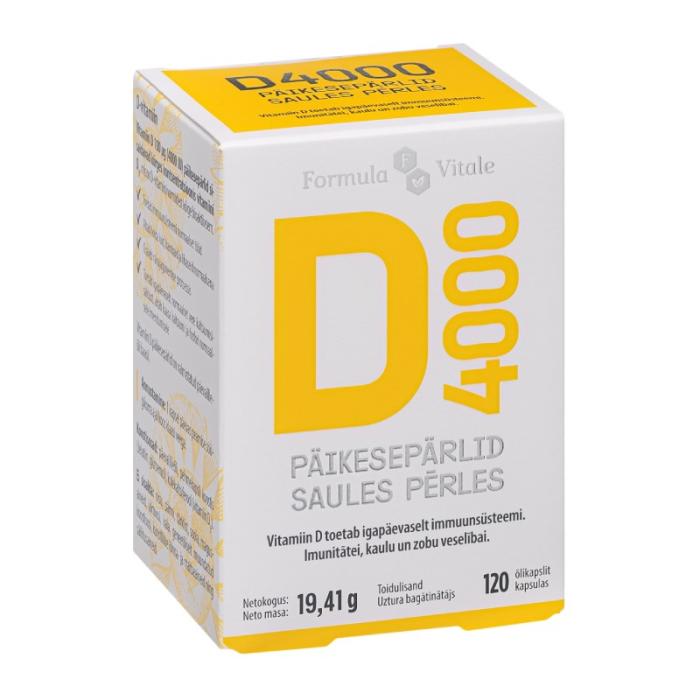 FORMULA VITALE Saules pērles D Vitamīns 4000 kapsulas N120