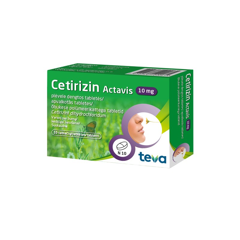Cetirizin Actavis 10 mg apvalkotās tabletes