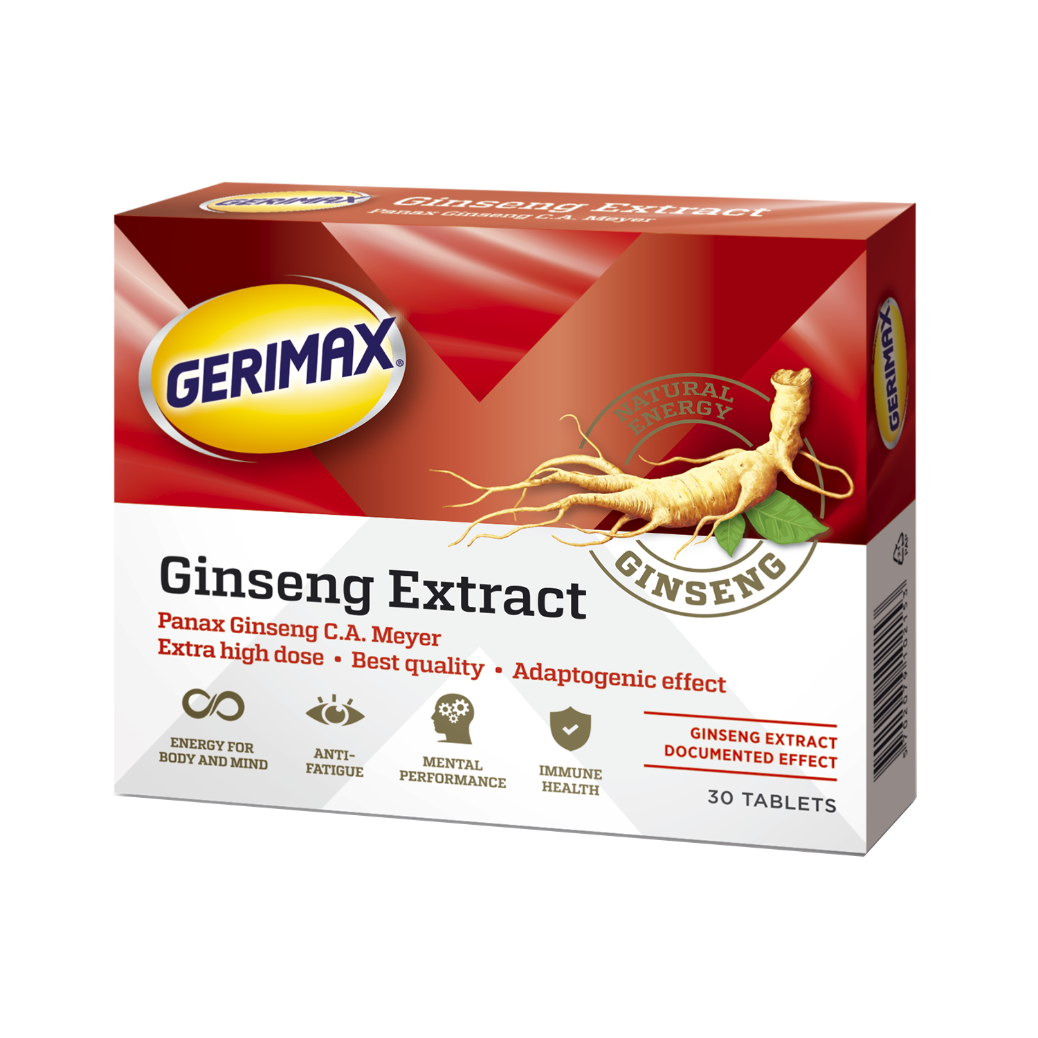 Gerimax Ginseng Extrakt tabletes, 30 gb.