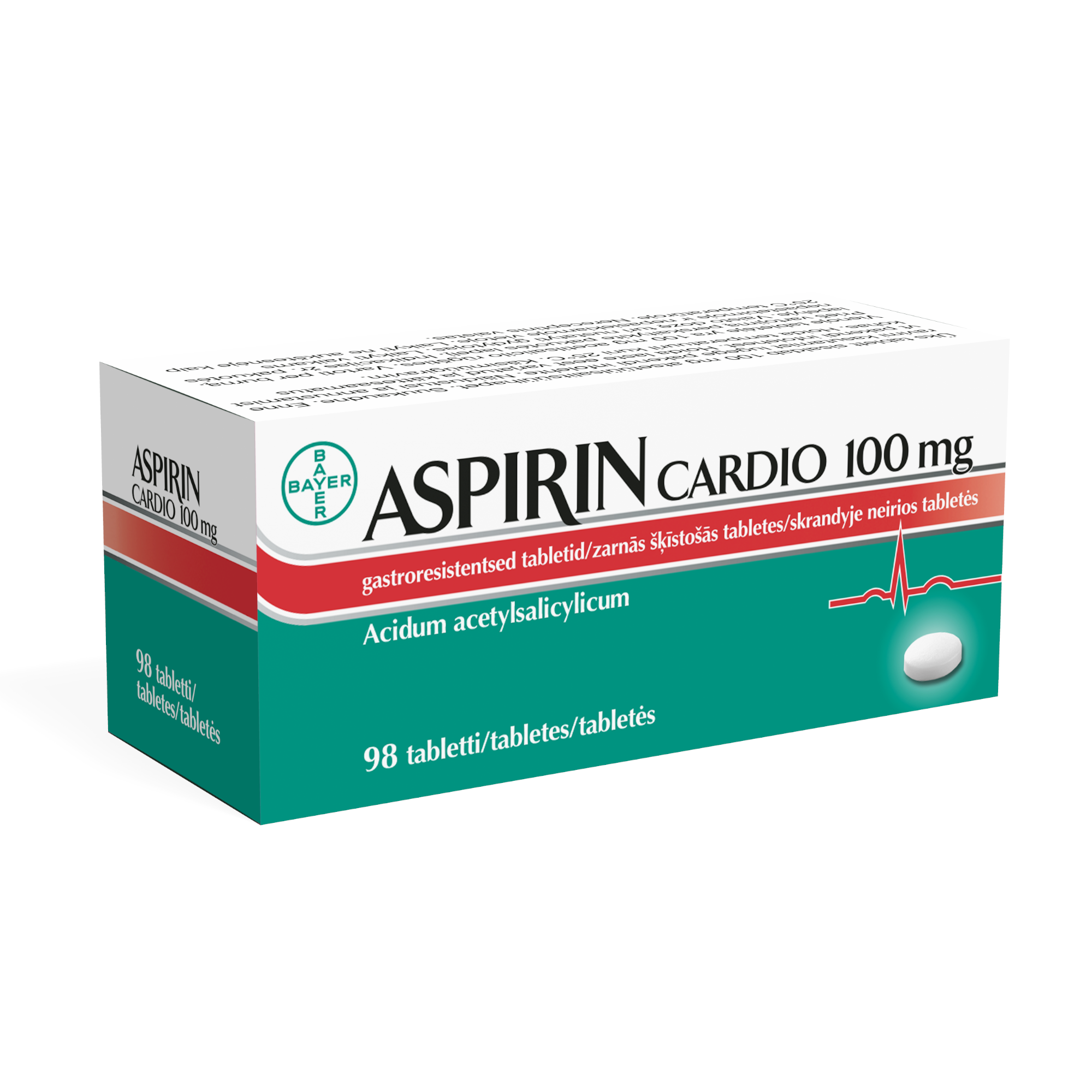 Aspirin Cardio 100 mg zarnās šķīstošās tabletes